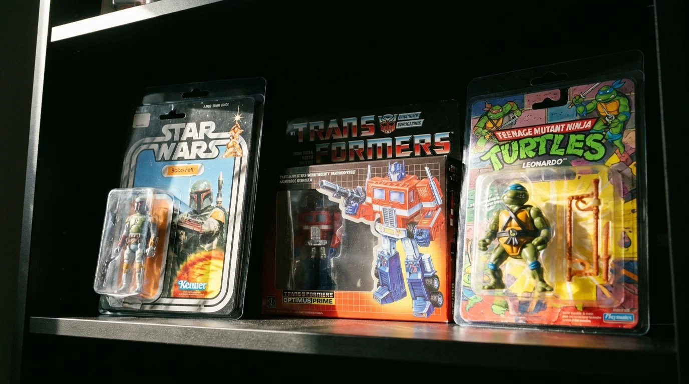 Vintage toy shelf